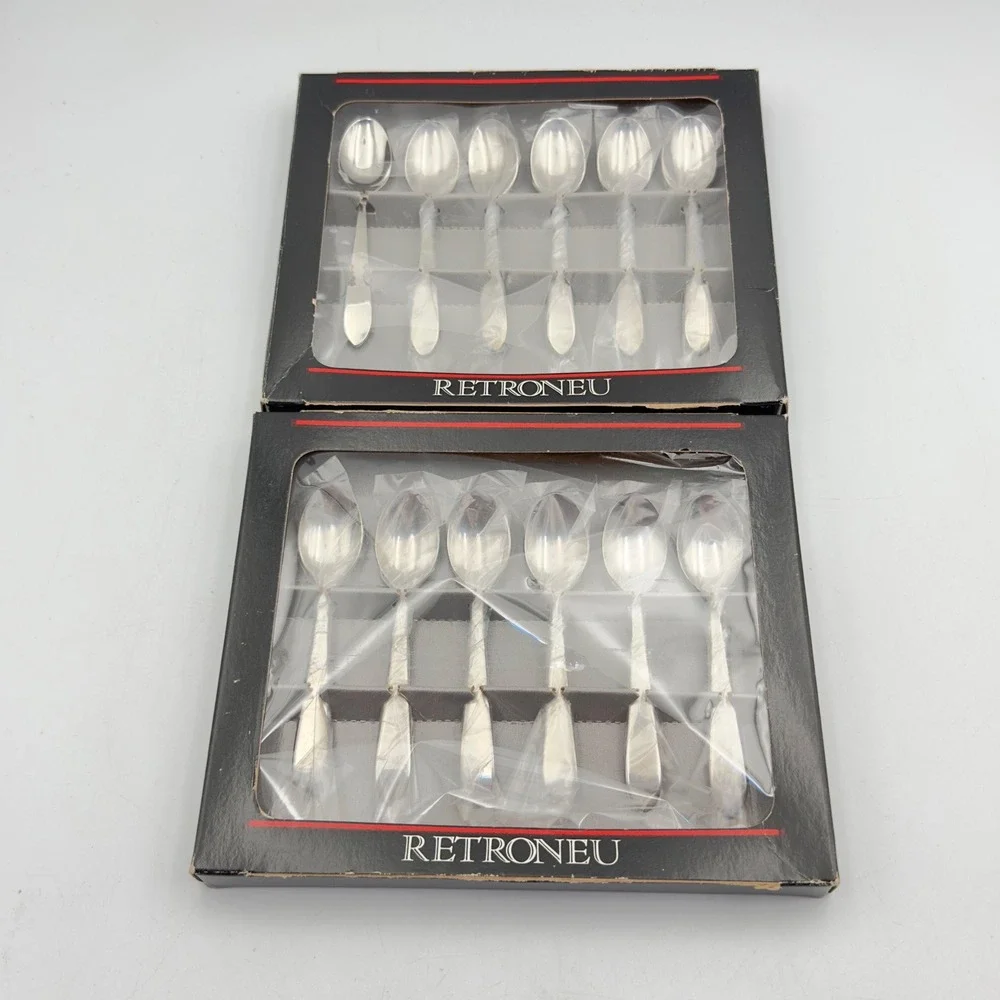 Retroneu Kent Demi Spoons 12pc Set Stainless Steel Demitasse Espresso Silverware